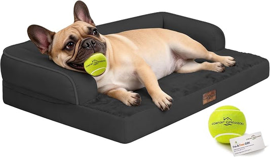 Comfort Expression Memory Foam Dog Bed - Washable Pet Bed for Big Dog Waterproof Pet Couch Memory Foam Sofa Bolster with Removable Cover - 36 x 27