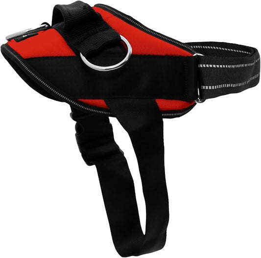 ShawnCo Essential Dog Harness, No-Pull Pet Vest with 3 Leash Clips, No Choke, Reflective, Adjustable and Padded, for Easy Walking and Training for Small, Medium and Large Dogs (Mustang Red, M)