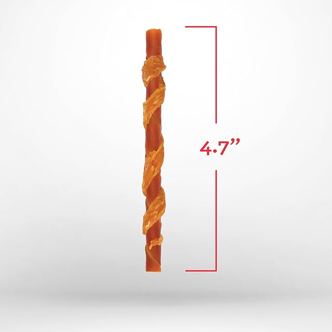 DreamBone Chicken Wrapped Sirloin Twist Stick Dog Treats, Daily Rawhide-Free Chew, Digests Safely and Completely, with Real Protein, Chicken, Sirloin and Veggies, 15 Count