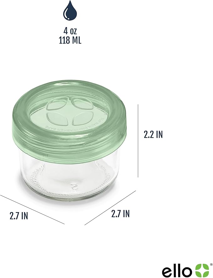 Ello Color Lock 8PC Mixed Glass Food Storage Sets, Leak-Proof Glass Food Storage Containers