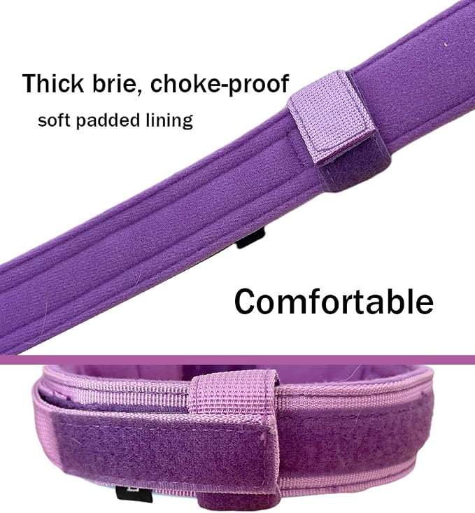 Tactical Dog Collar Adjustable Military Nylon Dog Collar with Control Handle and Heavy Duty Metal Buckle for Medium and Large Dogs (Purple,XL)