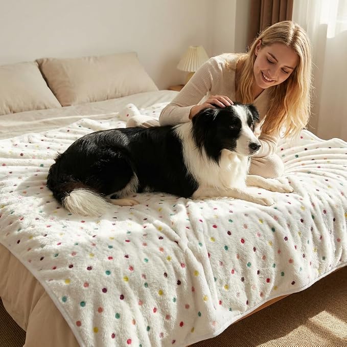 Dog Blankets for Medium Large Dogs Washable, 3 Pack Pet Blanket Washable 60" x 50", Fuzzy Soft Puppy Blanket Throw Cover for Kennel Crate Bed, Blanket for Dogs, Pet Blankets for Dog