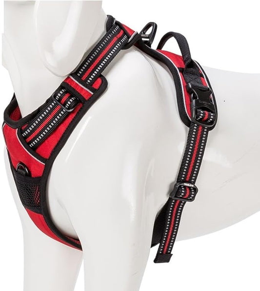 TRUE LOVE Adjustable No-Pull Dog Harness Reflective Pup Vest Harnesses Comfortable Control Brilliant Colors Truelove TLH5651(Red,M)