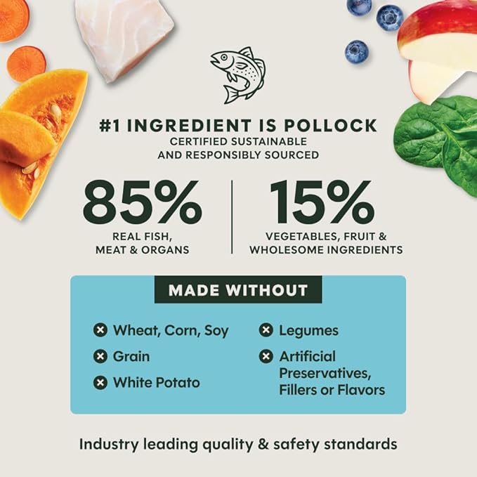 Instinct Freeze-Dried Meals, FreshDried Bites, Natural Dog Food, Grain-Free - Wild-Caught Pollock, 14 oz. Bag
