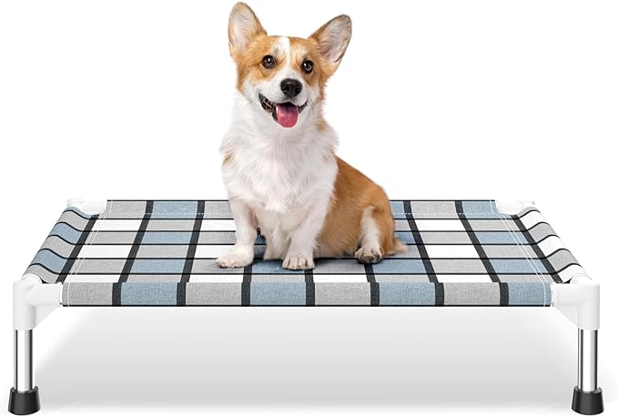 Caghash Elevated Outdoor Raised Dog Bed Outdoor Dogs Bed Lifted Pet Bed Dog Cot for Pet Taste Life, Start with A Pet Bed 26'' x 20'' x 6.5''