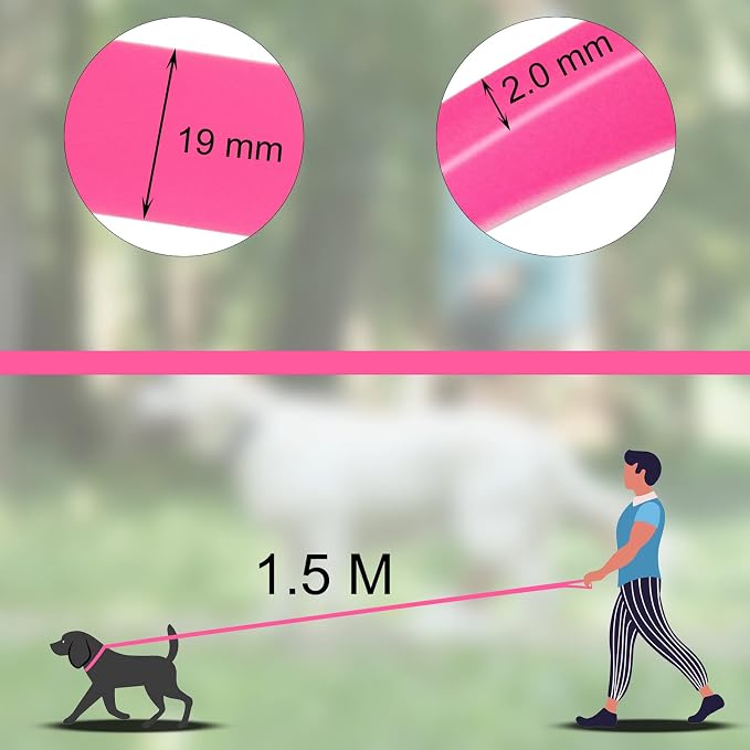 Wolfone 5ft Pink Long Leash - Waterproof Training Dog Leash for Recall, Swimming, Camping, Beach, Hunting, Walking
