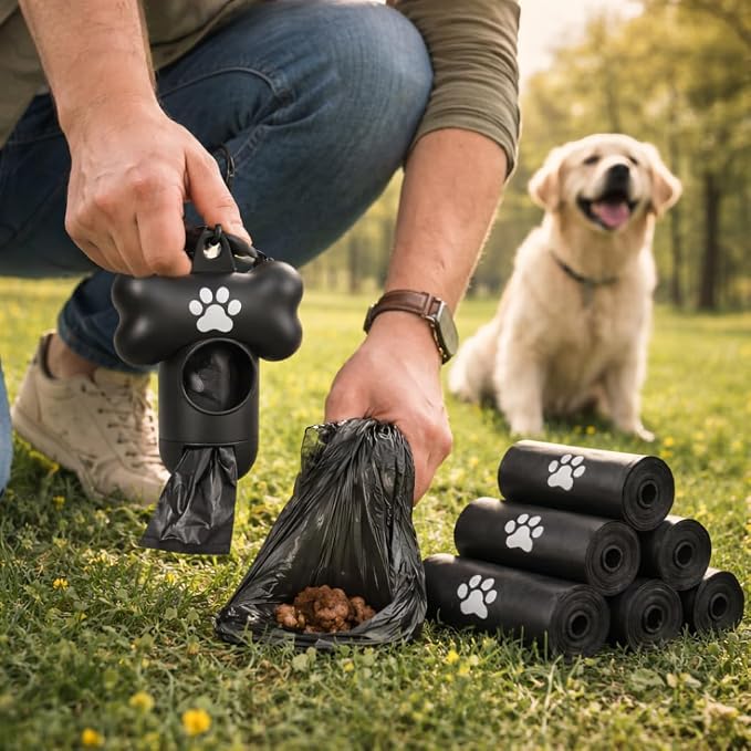 Leak-Proof Dog Poop Bags, Extra Thick Pet Waste Bags, Large Earth-Friendly Unscented Refill Rolls for All Dog Breeds (90 bags)