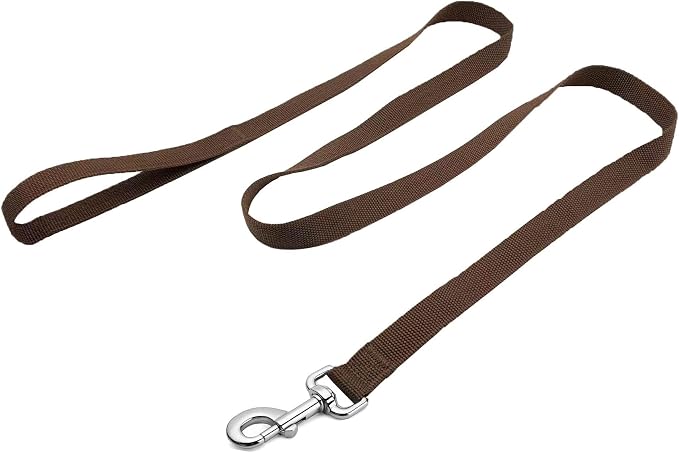 Strong Nylon Dog Leash, 4FT/ 5 FT/ 6FT Dog Leashes for Medium Large Dogs (4FT, Brown)