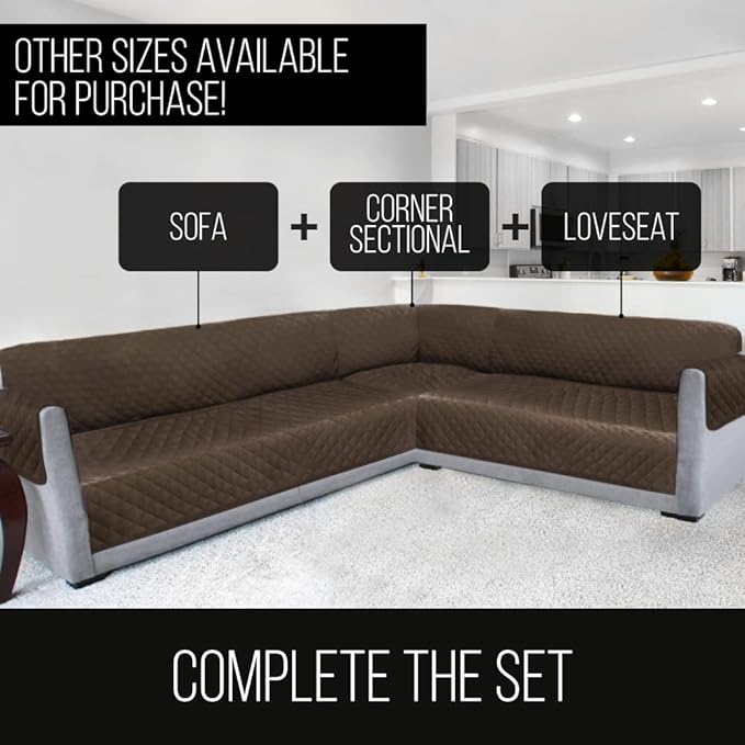 Sofa Shield® Couch Armchair Covers for Dogs, Reversible Furniture Protector with Strap, Stain and Tear Resistant Cushion Cover, 48 inch Seat, Machine Washable Slipcover Pets, Cats, Charcoal