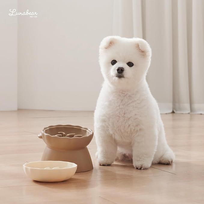Slow Feeder Dog Bowls Made of Premium Food-Grade Silicone, Anti-Choking & Slow Eating for Improved Digestion, Non-Slip, Soft & Durable, Quiet Dog Bowl, Cute, Dishwasher Safe (Brown, Doggy)