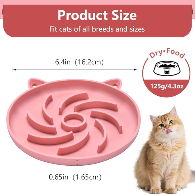 2Pcs Silicone Slow Feeder Cat Bowl,Puzzle Feeder,Interactive Toys,Slow Feeding cat Bowl Suitable for All Dry and Wet Foods,Easy to Clean Silicone Bowls (Green and Blue)