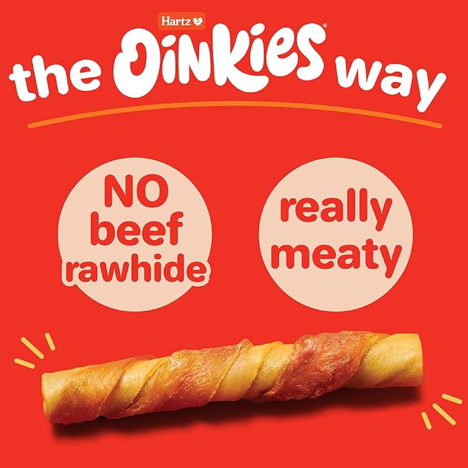 Oinkies Porkalicious Smoked Jerky Twists Dog Treats, 32pk