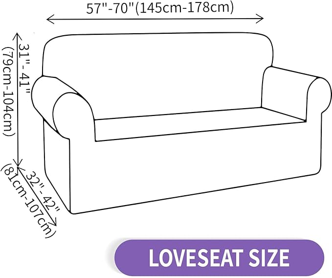 ZNSAYOTX Super Stretch Loveseat Covers (57"-70"), New Striped Love Seat Slipcover, Dogs Pet Friendly Anti-Slip Couch Protector Spandex Durable 2 Seater Fabric Sofa Cover (Loveseat, Peacock Teal)