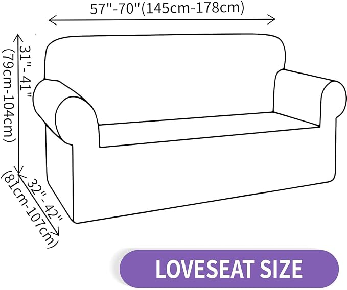 ZNSAYOTX Super Stretch Couch Cover Love Seat Sofa Covers for Living Room Dogs Pet Friendly Furniture Protector Spandex Loveseat Slipcovers with Anti Slip Foam Sticks (Brown, Loveseat)