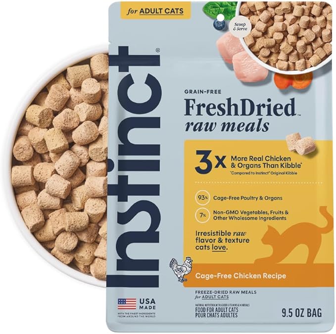 Instinct Raw Meals Freeze-Dried Chicken Cat Food, 9.5 oz. Bag
