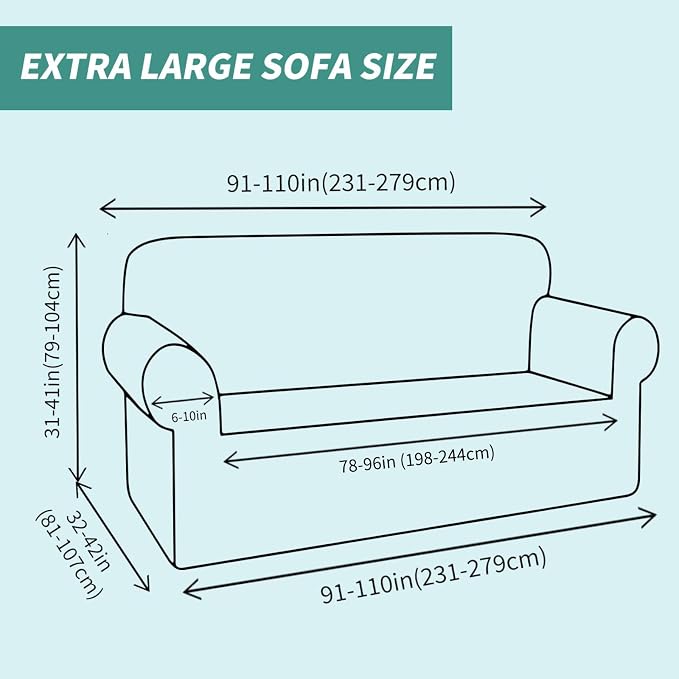 YEMYHOM Couch Cover Latest Jacquard Design High Stretch Extra Large Sofa Covers Pet Dog Cat Proof Oversized Slipcover Non Slip Magic Elastic Furniture Protector (XL Sofa, Dark Coffee)