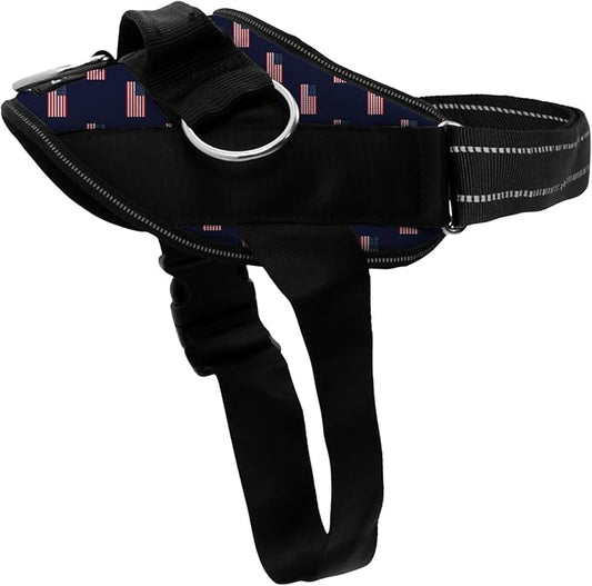 ShawnCo Essential Dog Harness, No-Pull Pet Vest with 3 Leash Clips, No Choke, Reflective, Adjustable and Padded, for Easy Walking and Training for Small, Medium and Large Dogs (USA Flag,M)