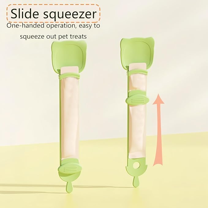 Multifunctional Cat Strip Squeeze Spoon - Cute Cat Head Feeder, 3 Color Strip, Wet Food Dispenser & Treat Spoon (Pet Supplies) (Beige-1PCS)