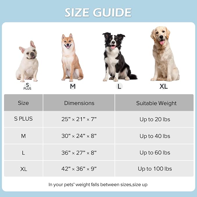 JOEJOY Cute Dog Bed Medium Size Dog, Rectangle Soft Furry Dog Beds for Large Medium Dogs, Washable Orthopedic Pet Bed with Removable Zipper Cover, Blue