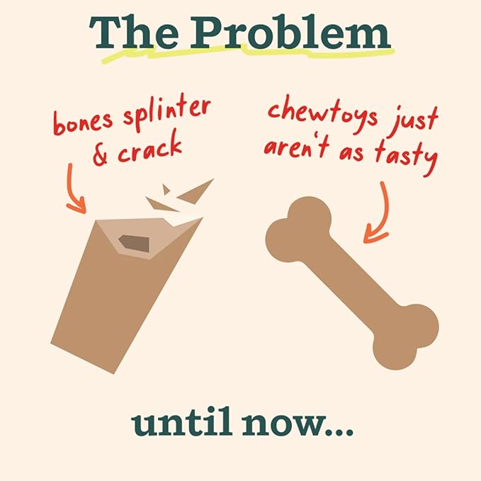 WOOF HonestChew Dog Toy Duo - Durable Dog Chews - Made with Plant-Based Ingredients - Splinter-Resistant - Safer Than Dog Bones - with HonestChew Antler and Infinity - Gift for Dogs - Medium
