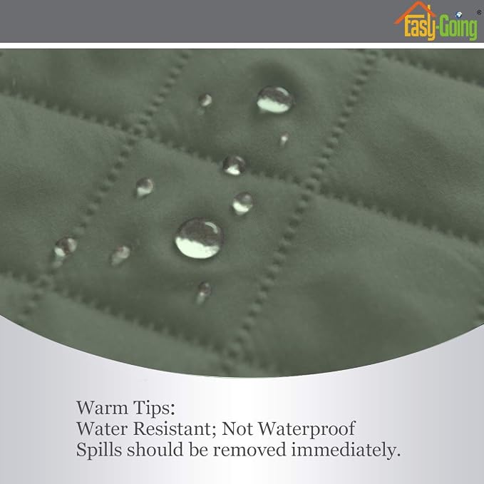 Easy-Going Reversible Oversized Couch Cover for 3 Cushion Couch Sofa Cover for Dogs Water Resistant Furniture Protector Cover with Foam Sticks for Pet (Oversized Sofa, Greyish Green/Beige)