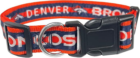 Pets First NFL Denver Broncos Licensed PET COLLAR, Small - Heavy-Duty, Strong, and Durable Dog Collar. Available in 31 Football Teams and 4 Sizes