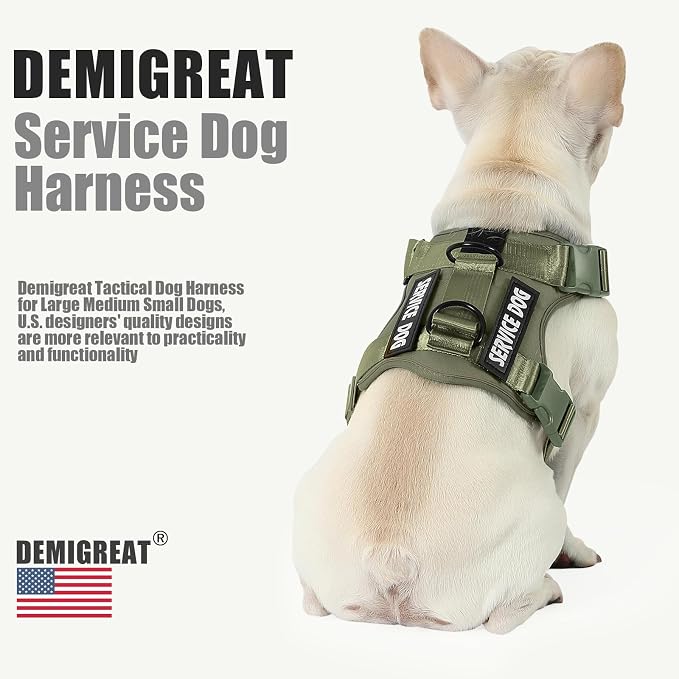 Service Dog Harness, Reflective Dog Vest Harness with 5 PCS Patches, Adjustable Soft Oxford Pet Harness, Inner Layer Mesh, Easy to Control for Small Medium Large Dogs