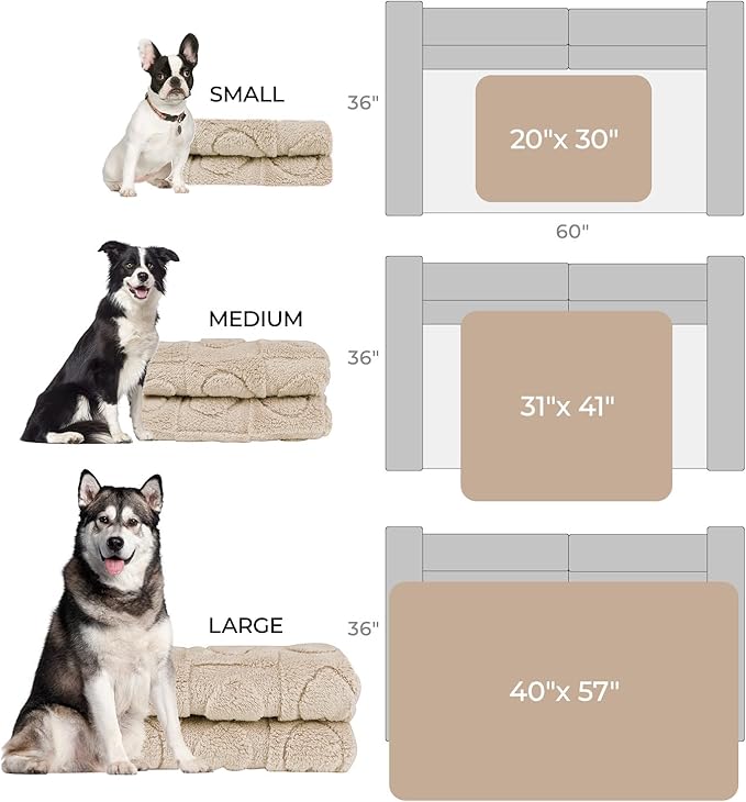 Luciphia Small Dog Blanket Washable Pet Bed Cover Soft Fluffy Puppy Blanket with Premium Fleece 300GSM Cozy Calming Cat Blankets for Indoor Cats Beige 30x20 inch