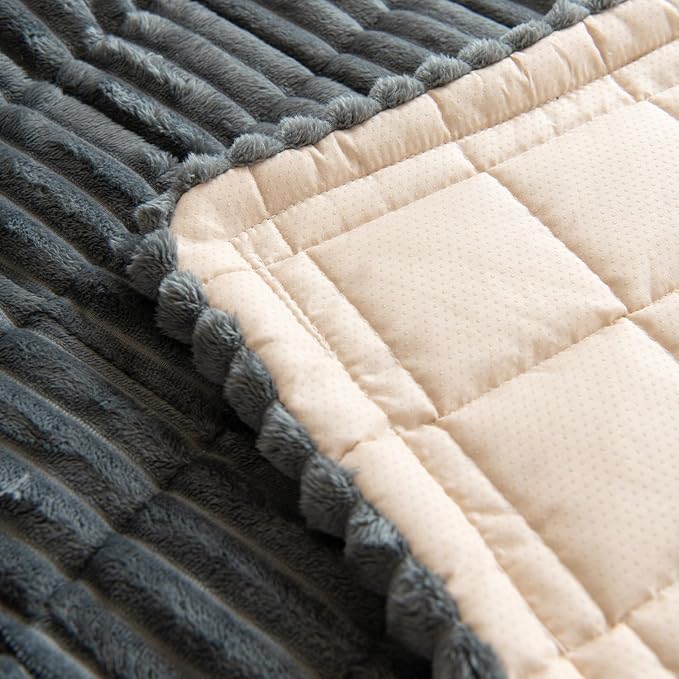 Gumfolk Pet Couch Covers for Sofa Slipcovers Couch Protector for Dogs Washable Cushion Cover, Sofa Pad Blanket Furniture, Dark Grey, 27in*83in