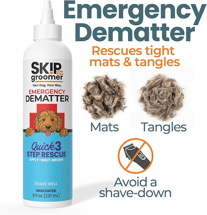 Emergency Dematter Cream for Dogs – Dematting Cream for Goldendoodles, Poodles & Doodles, Helps Remove Tight Mats & Tangles, Apply Wait Brush Technique, At-Home Grooming – 8 oz