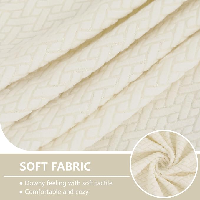 hyha Waterproof Couch Cushion Covers, Wear Resistant Couch Cover, Anti Slip Sofa Slipcovers Washable, Soft Thick Jacquard Furniture Protector for Pets Dog (2 Packs, Beige)