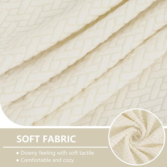 hyha Waterproof Couch Cushion Covers, Wear Resistant Couch Cover, Anti Slip Sofa Slipcovers Washable, Soft Thick Jacquard Furniture Protector for Pets Dog (3 Packs, Beige)