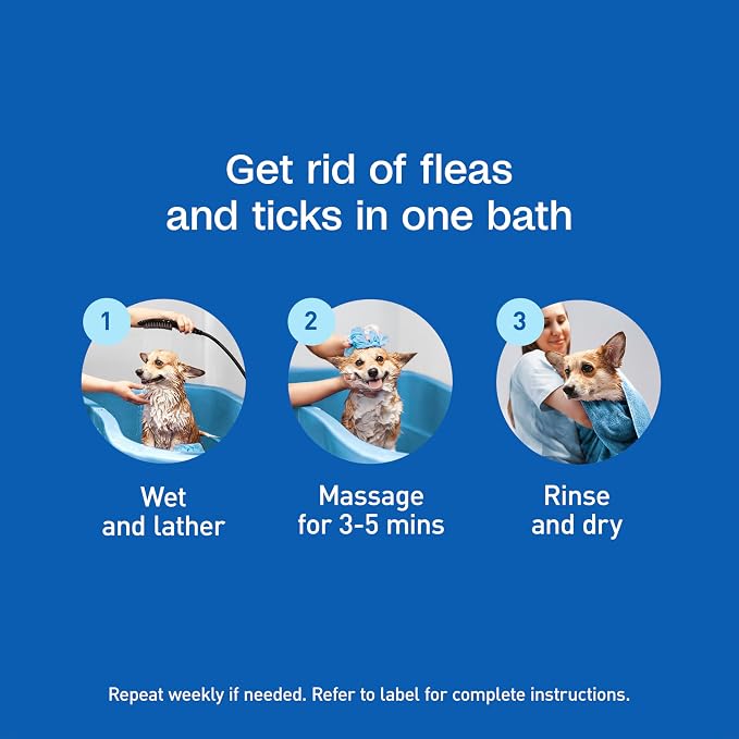 ADAMS Plus Flea & Tick Shampoo with Precor for Dogs, Cats, Puppies & Kittens, Flea Shampoo to Treat Infestations, Kills Ticks, Fleas, Flea Eggs & Lice, Cleans and Conditions Coat, 24 Ounces