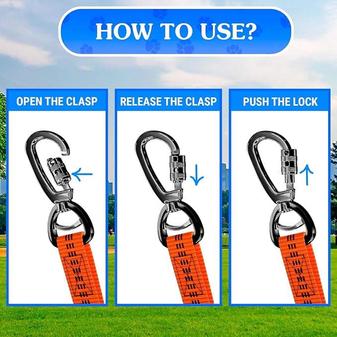 Dog Leash – Dual Reflective with Non-Tangle Design – Heavy Duty Nylon and Metal Buckles – Ideal (Orange, 2 Dog Leash with Handle)