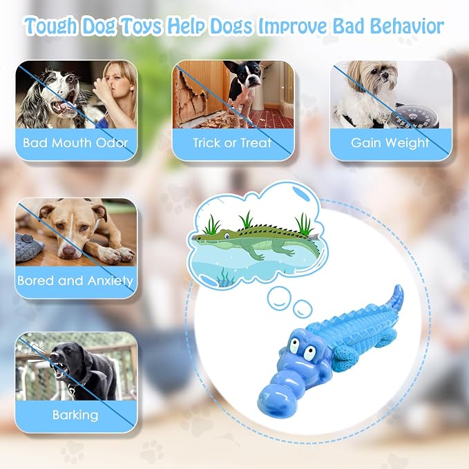 Jeefome Tough Dog Chew Toys for Aggressive Chewers, Indestructible Dog Toy to Keep Them Busy & Reduce Boredom for Medium, Large Dogs, Milk Flavor