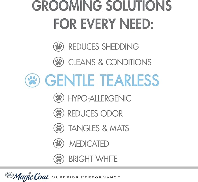 Four Paws Magic Coat Gentle Tearless Soothing Aloe Vera Puppy Shampoo, Gentle Deodorizing Shampoo for Puppies, Baby Powder Scent, 16 Ounce