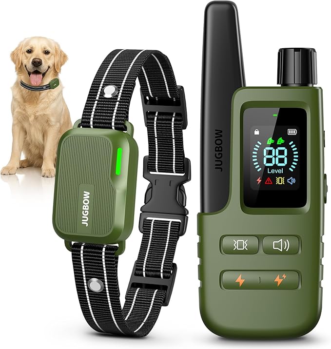 Dog Shock Collar - 4500FT Dog Training Collar with Remote, IPX8 Waterproof Electric Dog Collar with 4 Training Modes, Security Lock, Rechargeable eCollar for 10-120lbs Small Medium Large Dogs