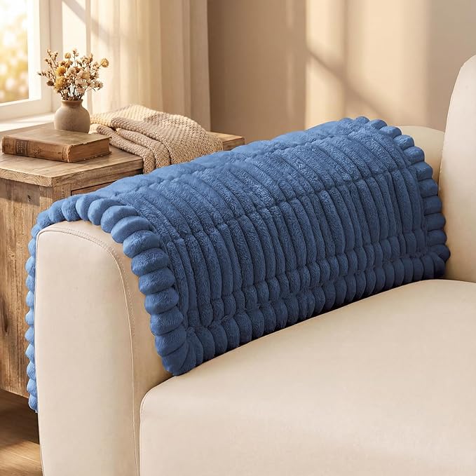 decorUhome Couch Cover for Dogs, Non-Slip Fuzzy Pet Sofa Cover for Seat, Backrest & Armrest, Soft Washable Pet-Friendly Sofa Protector, Navy Blue, 27.6" x 27.6"