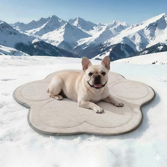 Dog Cooling Mat, Q-Max>0.46 Instant Cool Pad for Dogs, Reversible 4-Layer Thick Pet Cooling Pad, Machine Washable,for Crate, Car, Indoor & Outdoor Summer（Large-26 L x 23" W)