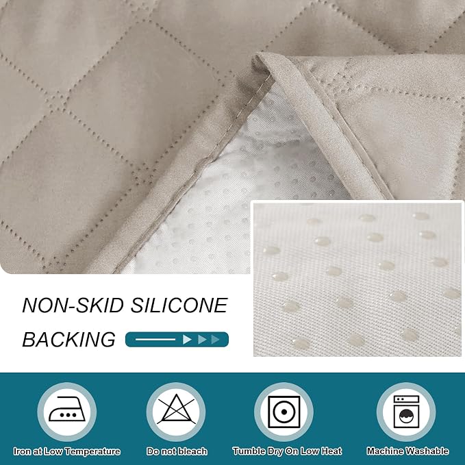 Turquoize 100% Waterproof Sofa Covers Chaise Lounge L Shape Sofa Protector Slip Cover Triple Non-Slip Sofa Slipcover for Sectional Couch Cover for Pets, Kids (Chaise, Pale Oak)