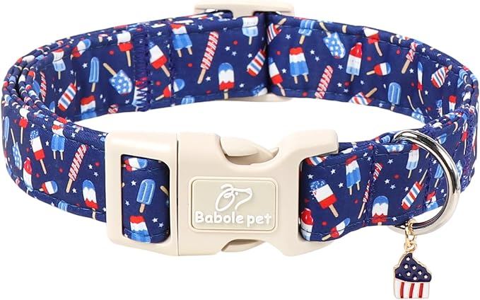4th of July Dog Collar Patriotic Popsicle Dog Collars for Puppy Small Dogs - Lightweight Adjustable Navy Independence Day Puppy Collars Cute Summer Pet Safety Collar XS