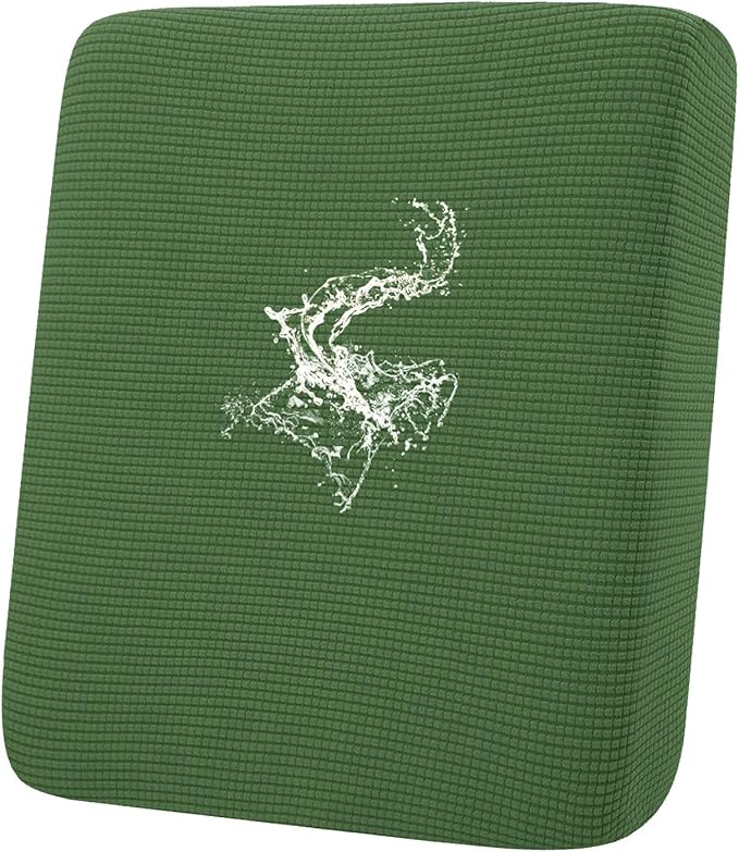 hyha Waterproof Couch Cushion Covers for Pets, Non Slip Sofa Cover for Dogs Washable, Soft Thick Stretch Jacquard Fabric, Sofa Slipcovers with Elastic Bottom (1 Piece for Backrest M, Grass Green)