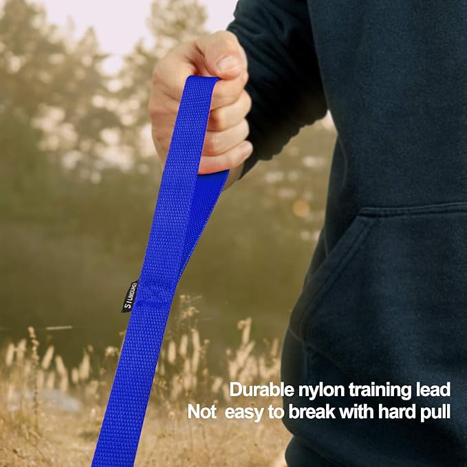 Dog/Puppy Obedience Recall Training Agility Lead - 15ft 20ft 30ft 50ft Training Leash - Great for Play, Camping, or Backyard - Blue 50ft (Blue, 50 Feet)