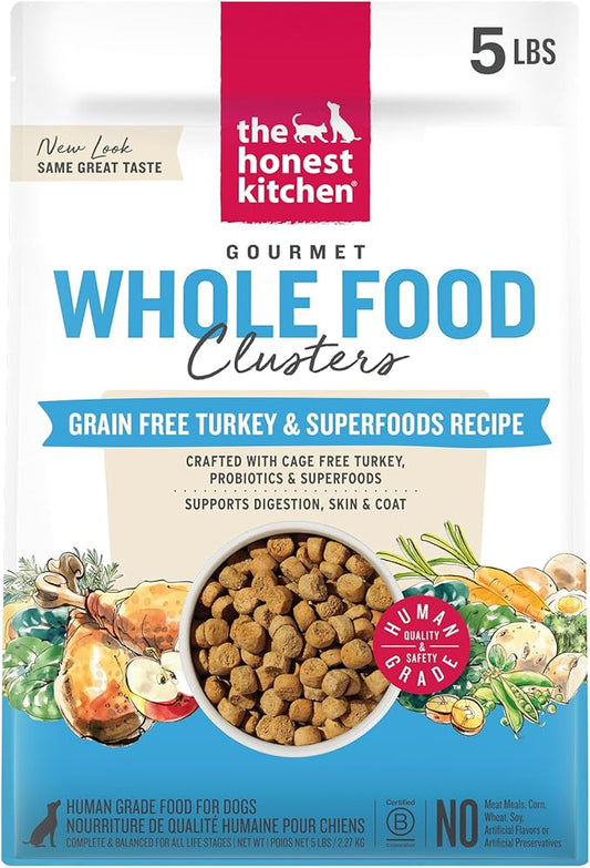 The Honest Kitchen Whole Food Clusters Human Grade Dry Dog Food - Grain Free Turkey 5 lbs