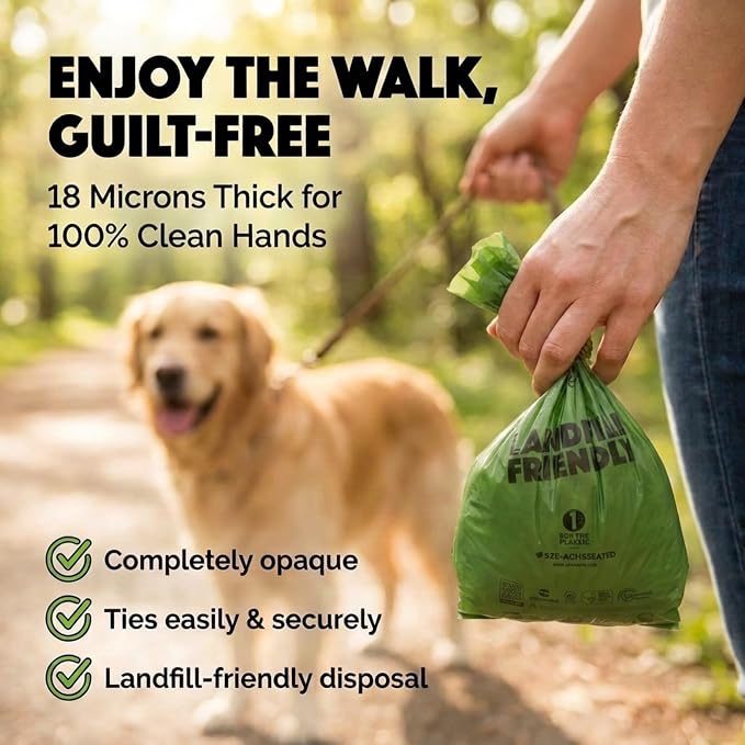 Doggy Do Good - 60 Count, Heavy Duty Poop Bags for Dogs - Standard Size - Dog Waste Bags Made with 50% Recycled Plastic + 15% Biobased Material - Landfill-Friendly, Unscented, Leak-Proof