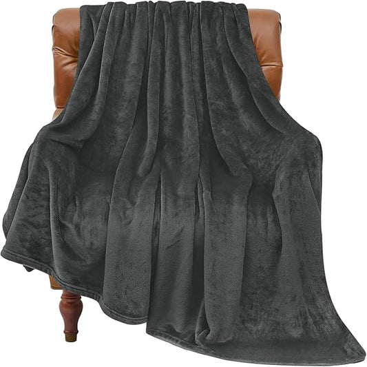 BEDELITE Fleece Blanket Charcoal Grey Throw Blankets for Couch & Bed, Luxury Plush Cozy Fuzzy 50x70 inches, Super Soft Warm Lightweight Throw for Travel Camping