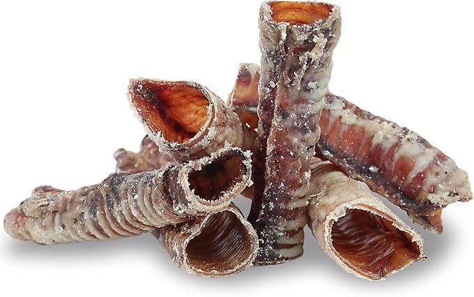Pet Craft Supply Large 6" Buffalo Trachea Bones Dog Chews Treats 6 Pack for Aggressive Chewers Long Lasting Rawhide Free Premium Slow Roasted for Puppies Small Medium Large Dogs