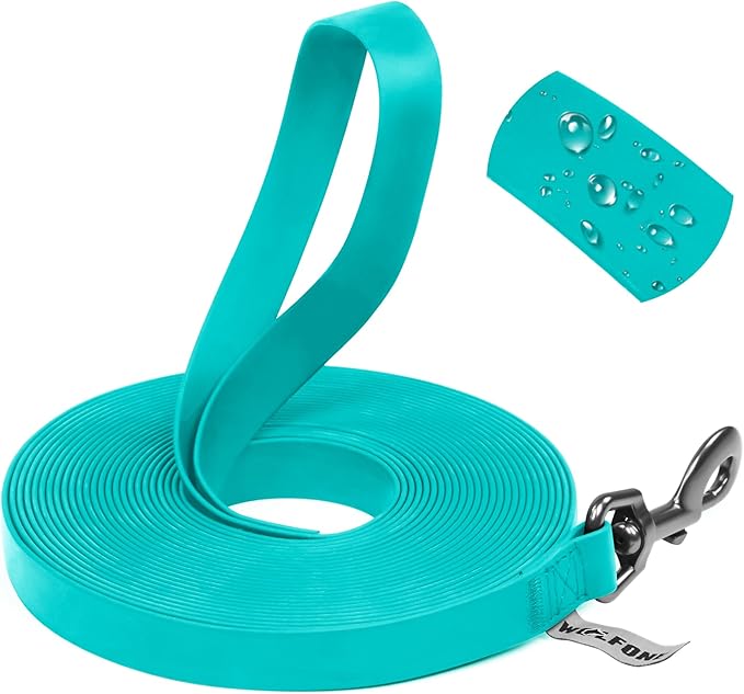 Wolfone 10ft Green Long Leash - Waterproof Training Dog Leash for Recall, Swimming, Camping, Beach, Hunting, Walking