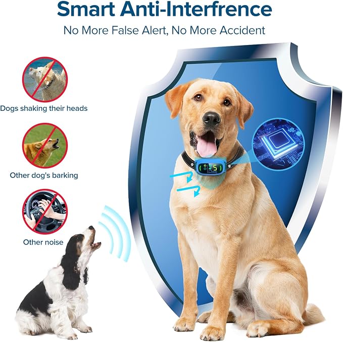 FAFAFROG Dog Bark Collar, Rechargeable Smart Collar, Anti Barking Training Collar with 5 Adjustable Sensitivity Beep Vibration, Bark Collar for Large Medium Small Dogs (Blue)