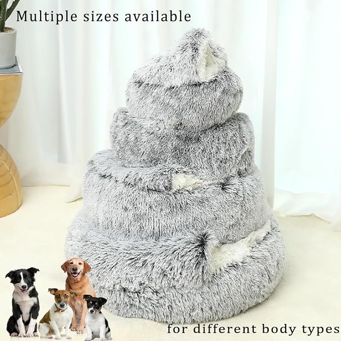 Cozy Cocoon Dog Bed, 2026 New Cozy Cocoon Pet Bed for Dogs, 3D Spacious Design, Resistant to Collapse, Strong Support, Warm & Non-Slip, Soft & Washable, Enclosed Cat Cave Bed (Blue, Medium)